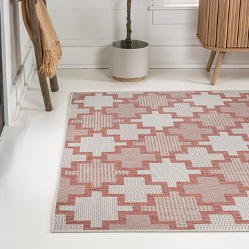 Cyrus Modern Geometric Tile Pattern Indoor/Outdoor Area Rug